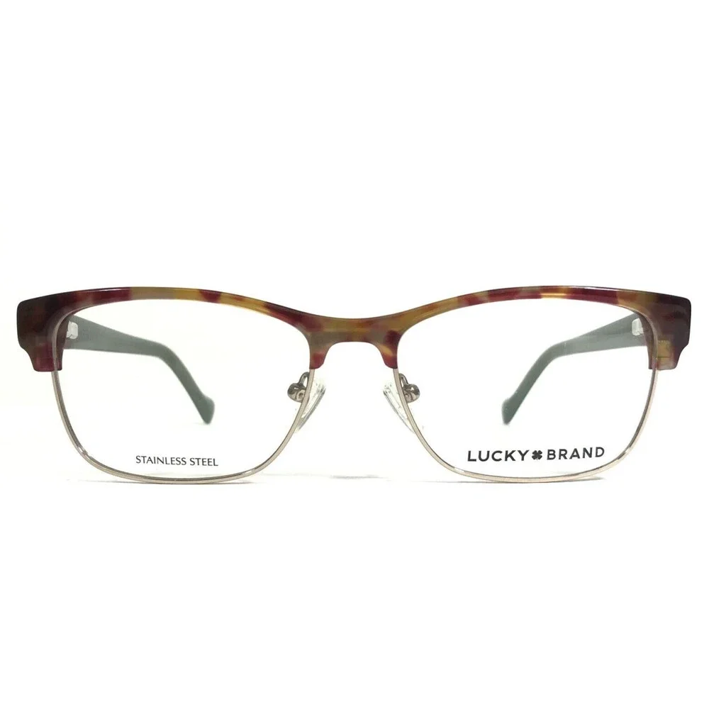 Lucky Brand Eyeglasses Frames D228 TORTOISE/GREEN Gold Square Full Rim 52-16-140
